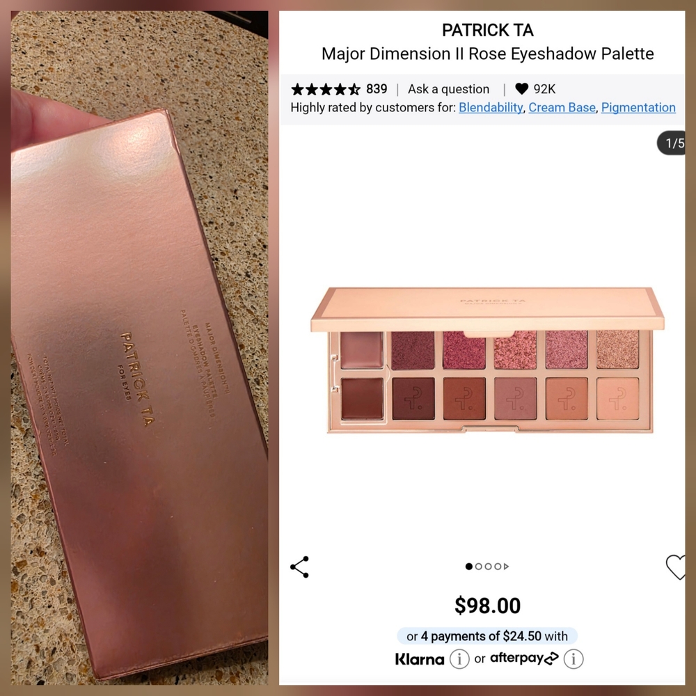 Patrick Ta Rose-Toned Eyeshadow Palette